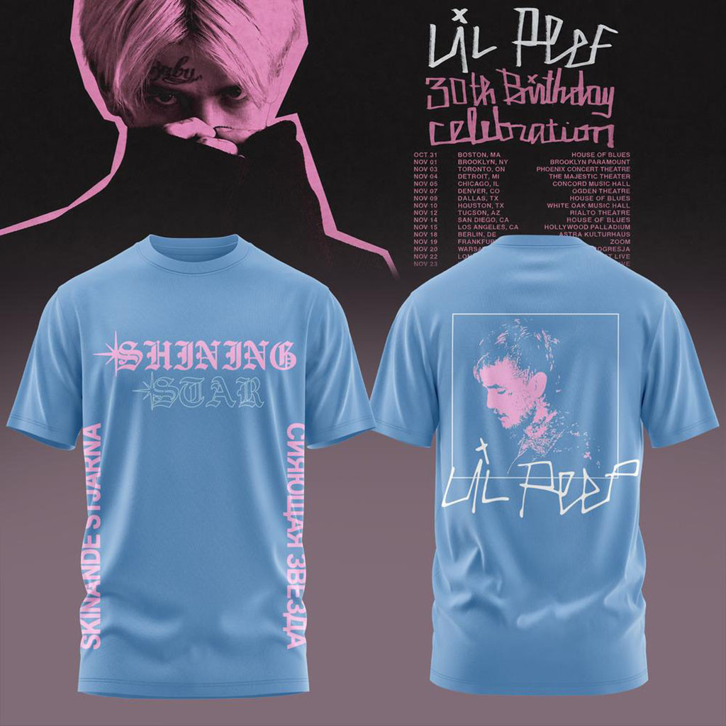 Lil Peep 30th Birthday Celebration 2026 Tour Shirt Blue Lil Peep Merch Presents For Music Lovers - Kdjoy