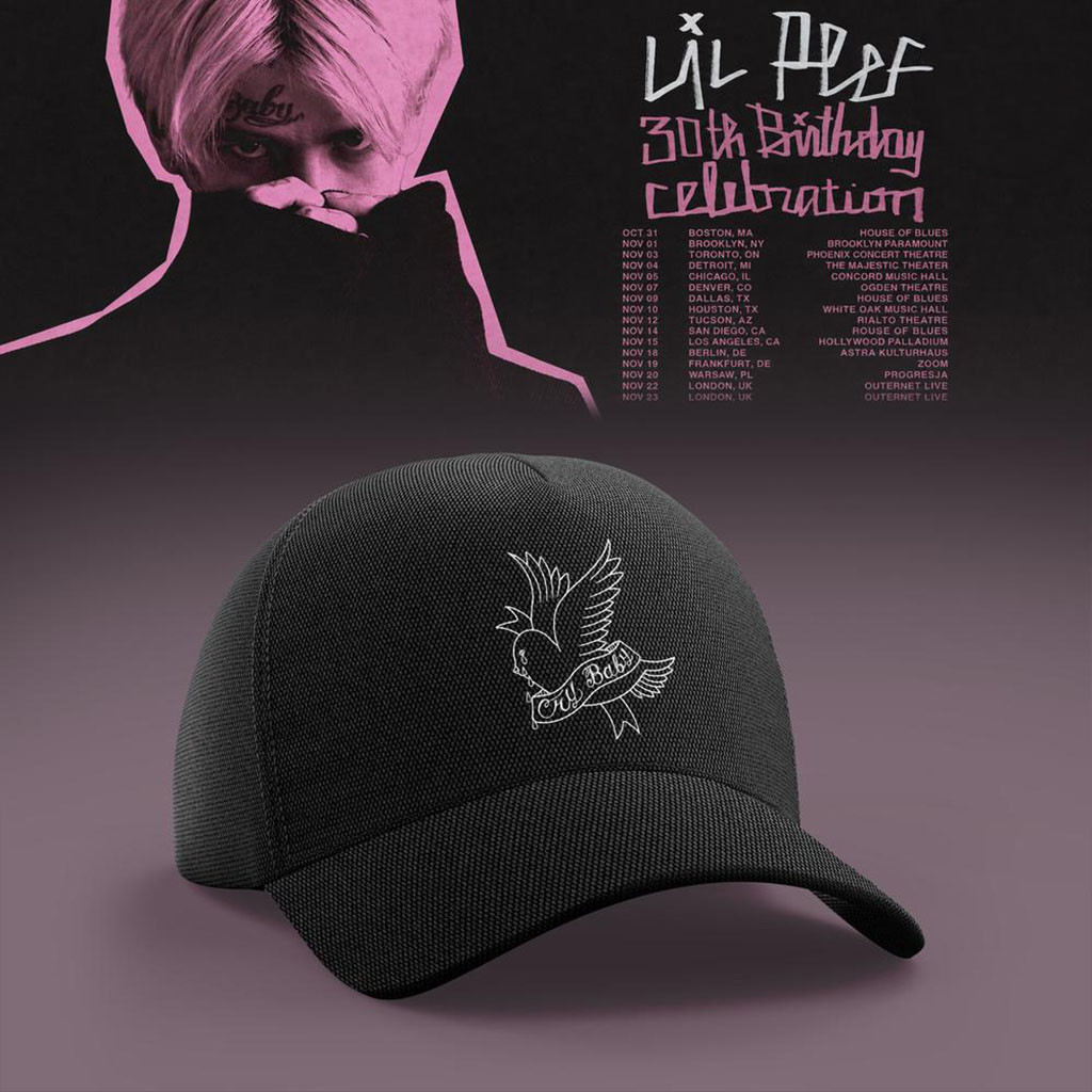 Lil Peep Merch 30th Birthday Celebration 2026 Tour Hat Black Cool Gifts For Music Lovers - Kdjoy