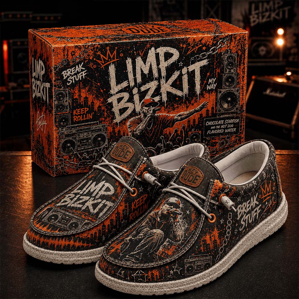 Limp Bizkit Break Stuff Keep Rollin Shoes Limp Bizkit Merch Present For Dudes - Kdjoy