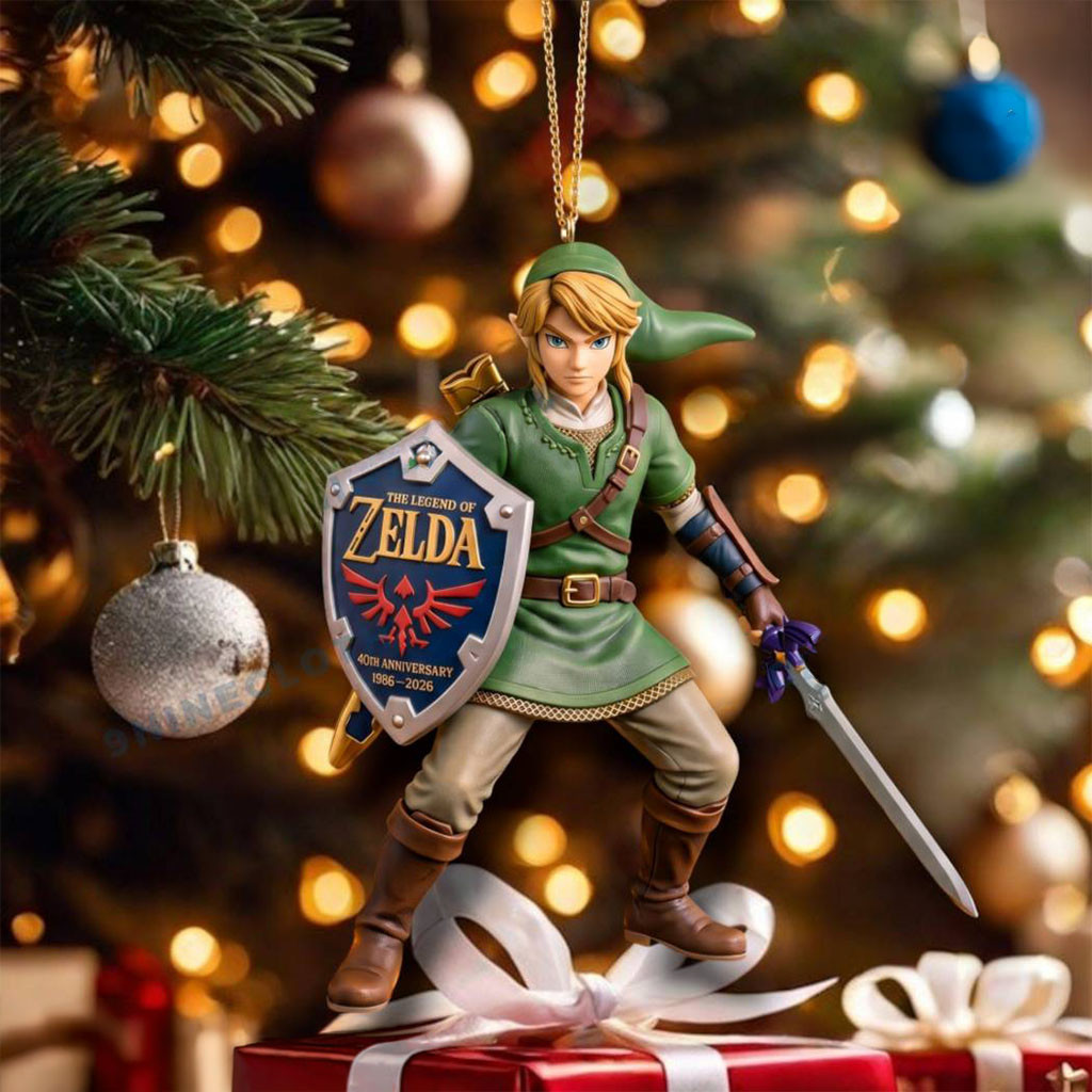 Link And Zelda The Legend Of Zelda 40th Anniversary Ornament Link Merch Christmas Tree Decor - Kdjoy
