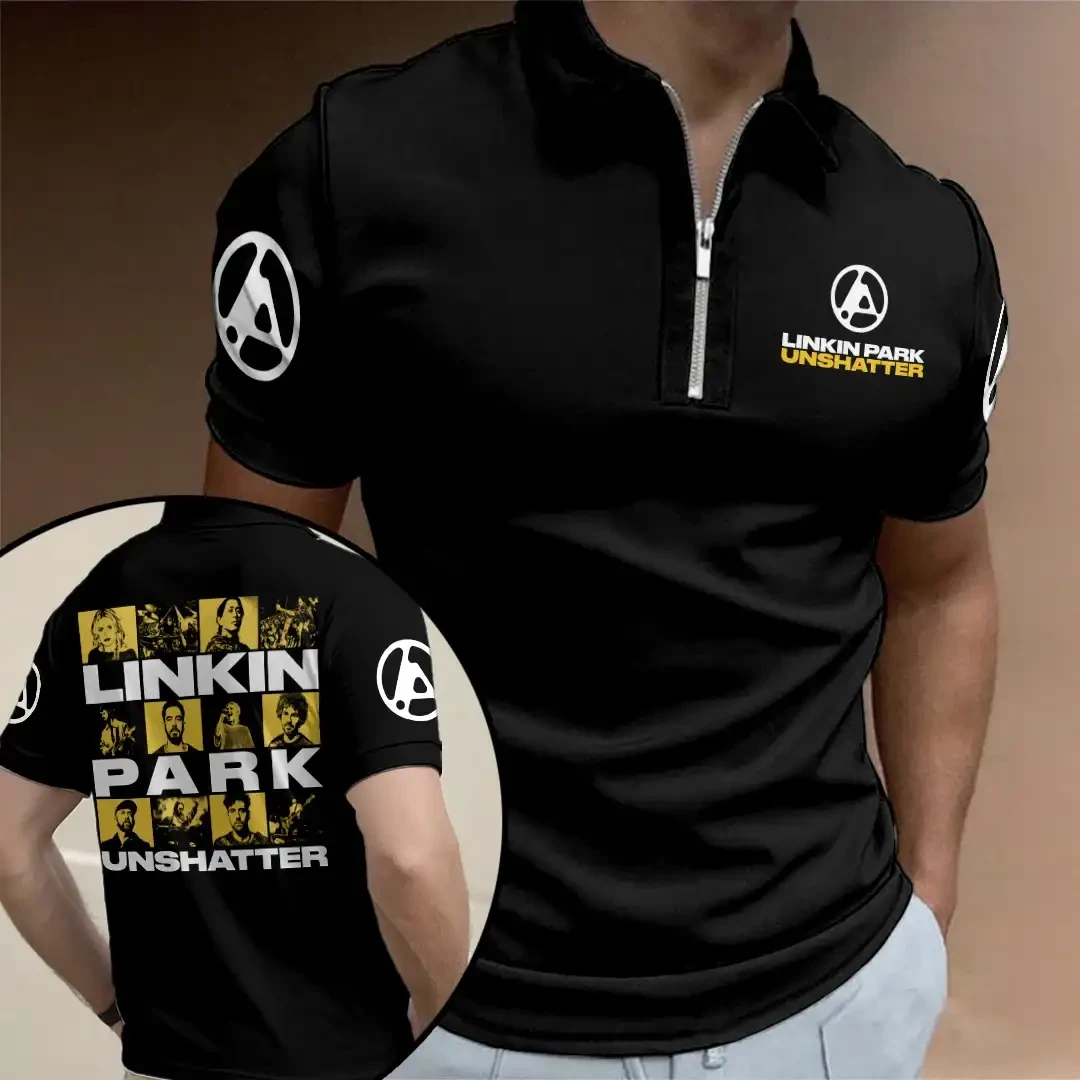 Linkin Park Unshatter Zip Polo Shirt 2026 Linkin Park Merch Boyfriend Gifts - Kdjoy