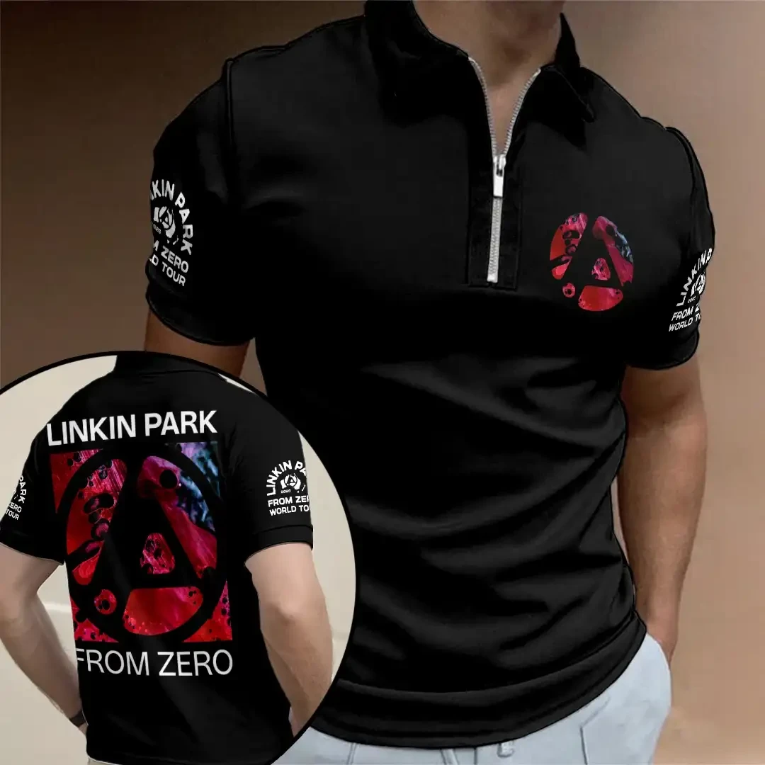 Linkin Park World Tour 2026 Zip Polo Shirt Linkin Park From Zero Merch Gifts For Dudes - Kdjoy