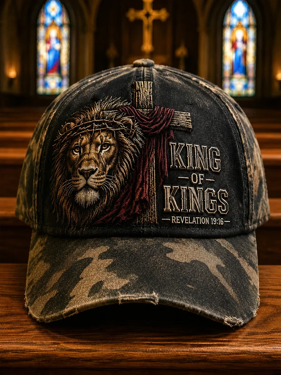 Lion King Of Kings Christian Baseball Cap Faith Jesus Merch Gift For Him - Kdjoy