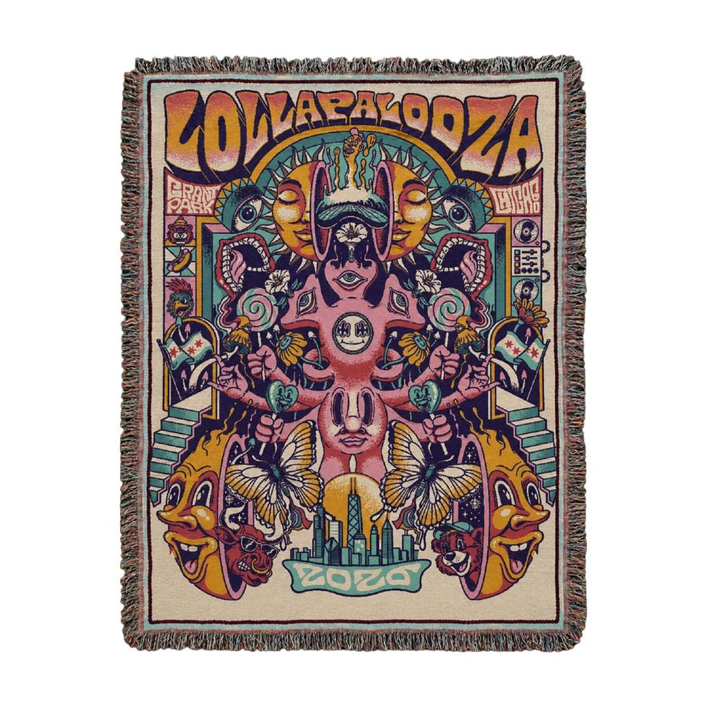 Lollapalooza Merch 2026 Poster Blanket Lolla Merchandise Gift Ideas For Music Lover - Kdjoy Lollapalooza Merch 2026 Poster Blanket Lolla Merchandise Gift Ideas For Music Lover - Kdjoy