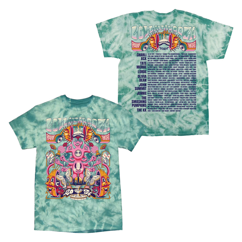 Lollapalooza Merch 2026 Poster Tie Dye Lineup T-Shirt Concert Outfits Best Gift For Music Lover - Kdjoy