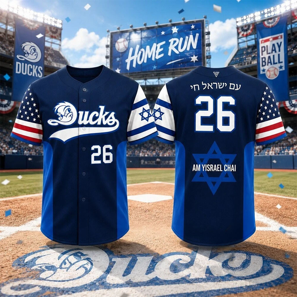 Long Island Ducks Jewish Heritage Night Baseball Jersey Am Yisrael Chai Jersey Fan Merch - Kdjoy