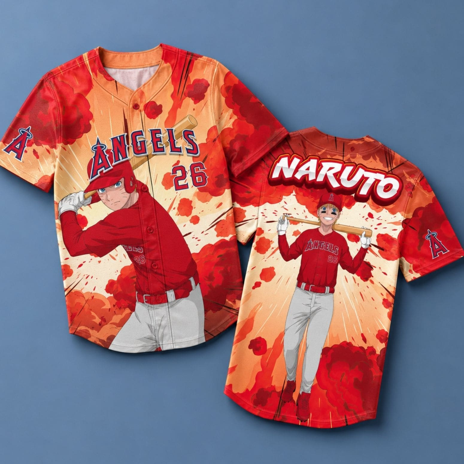 Los Angeles Angels Merch X Naruto Special Event Jersey Gifts For LA Angels Lovers - Kdjoy