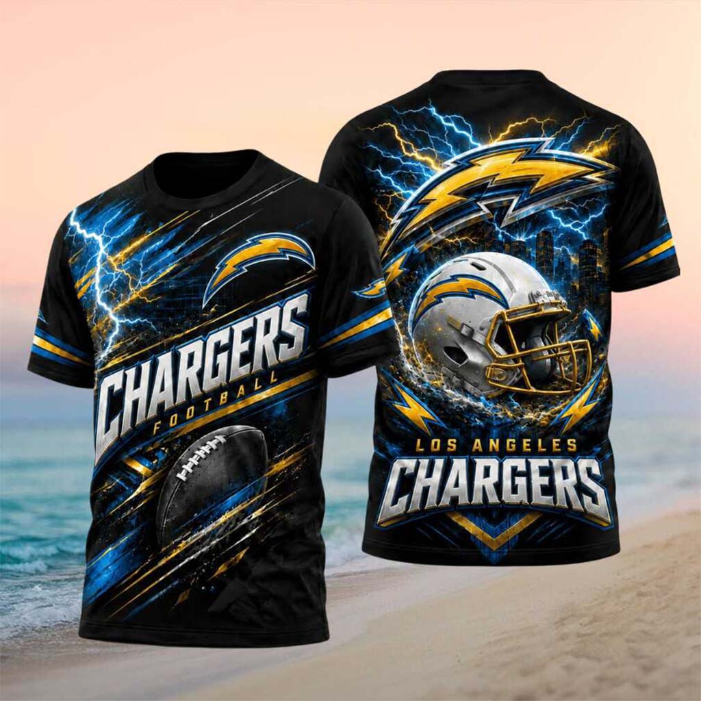 Los Angeles Chargers Lightning Bolt Helmet Football Graphic Shirt LA Chargers Merch Fan Gifts - Kdjoy