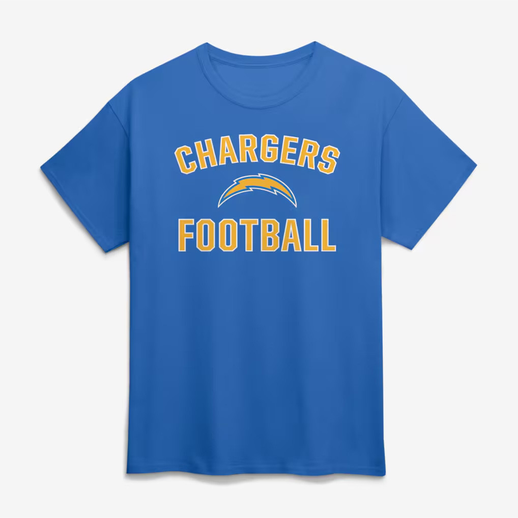 Los Angeles Chargers Merch 2026 LA Chargers Logo Victory Arch T-Shirt Football Fan Gear - Kdjoy
