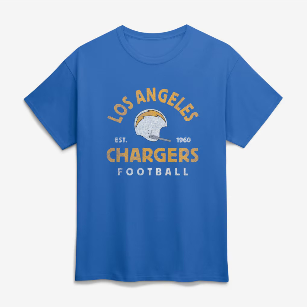 Los Angeles Chargers Merch 2026 LA Chargers Logo Vintage Arch T-Shirt Gift For Football Lovers - Kdjoy