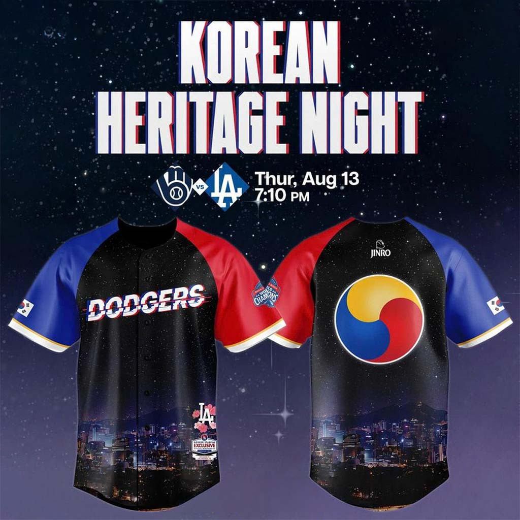 Los Angeles Dodgers 2026 Korean Heritage Night Baseball Jersey LA Dodgers Merch Fan Gifts - Kdjoy Los Angeles Dodgers 2026 Korean Heritage Night Baseball Jersey LA Dodgers Merch Fan Gifts - Kdjoy