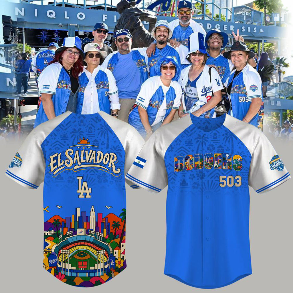Los Angeles Dodgers 2026 Salvadoran Heritage Night Baseball Jersey Dodgers Merch Fans Gifts - Kdjoy