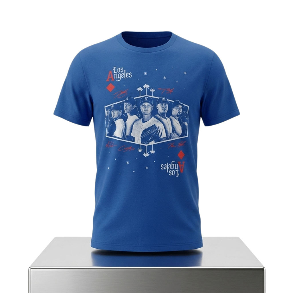 Los Angeles Dodgers 4 Aces Shirt LA Dodgers Merch Gifts For Baseball Lovers - Kdjoy Los Angeles Dodgers 4 Aces Shirt LA Dodgers Merch Gifts For Baseball Lovers - Kdjoy