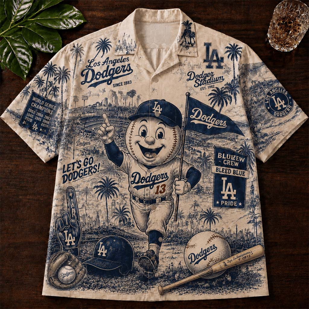 Los Angeles Dodgers Merch 2026 LA Pride Let's Go Dodgers Hawaiian Shirt Gift For Baseball Fans - Kdjoy