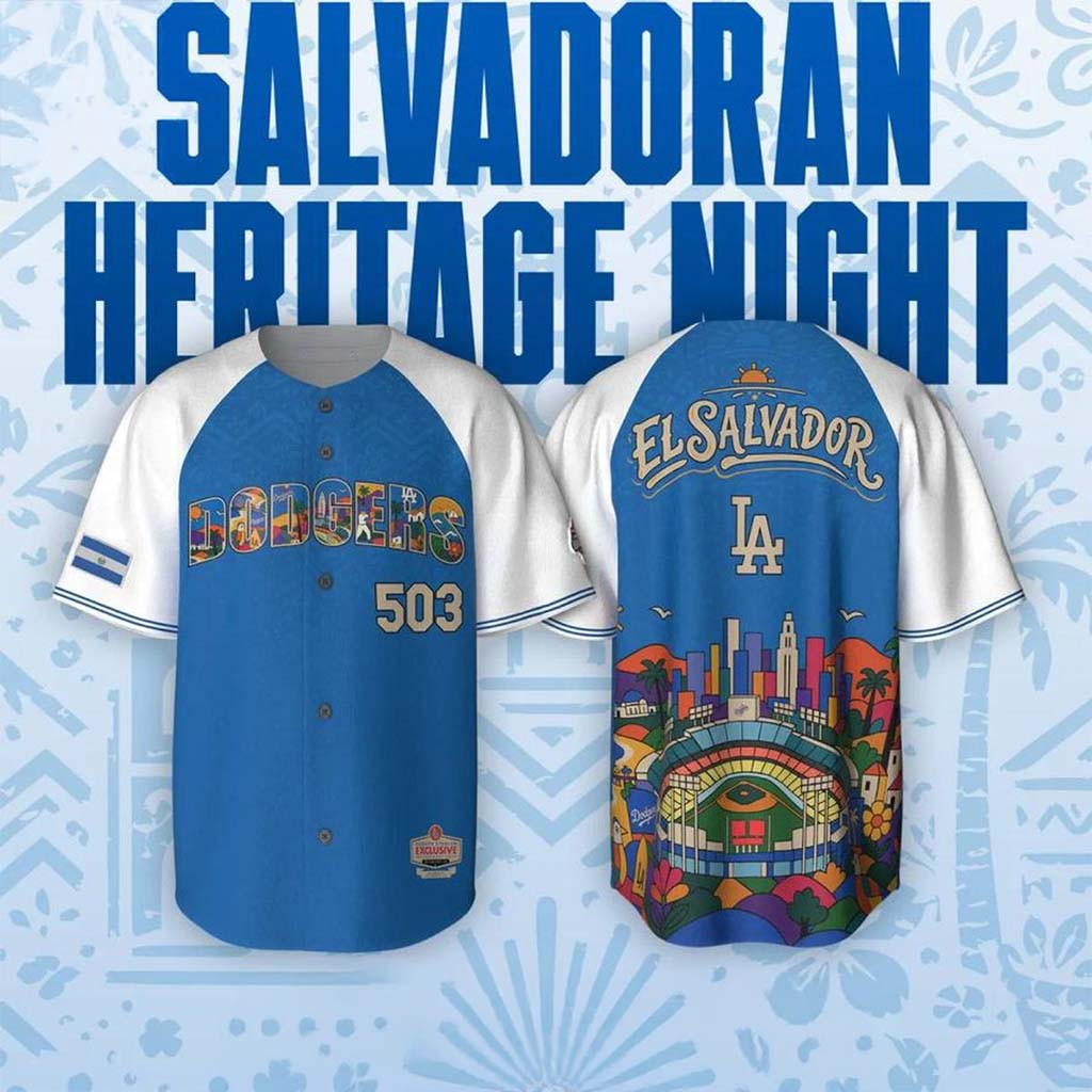 Los Angeles Dodgers Salvadoran Heritage Night 2026 The Proud Baseball Jersey LA Dodgers Merch - Kdjoy