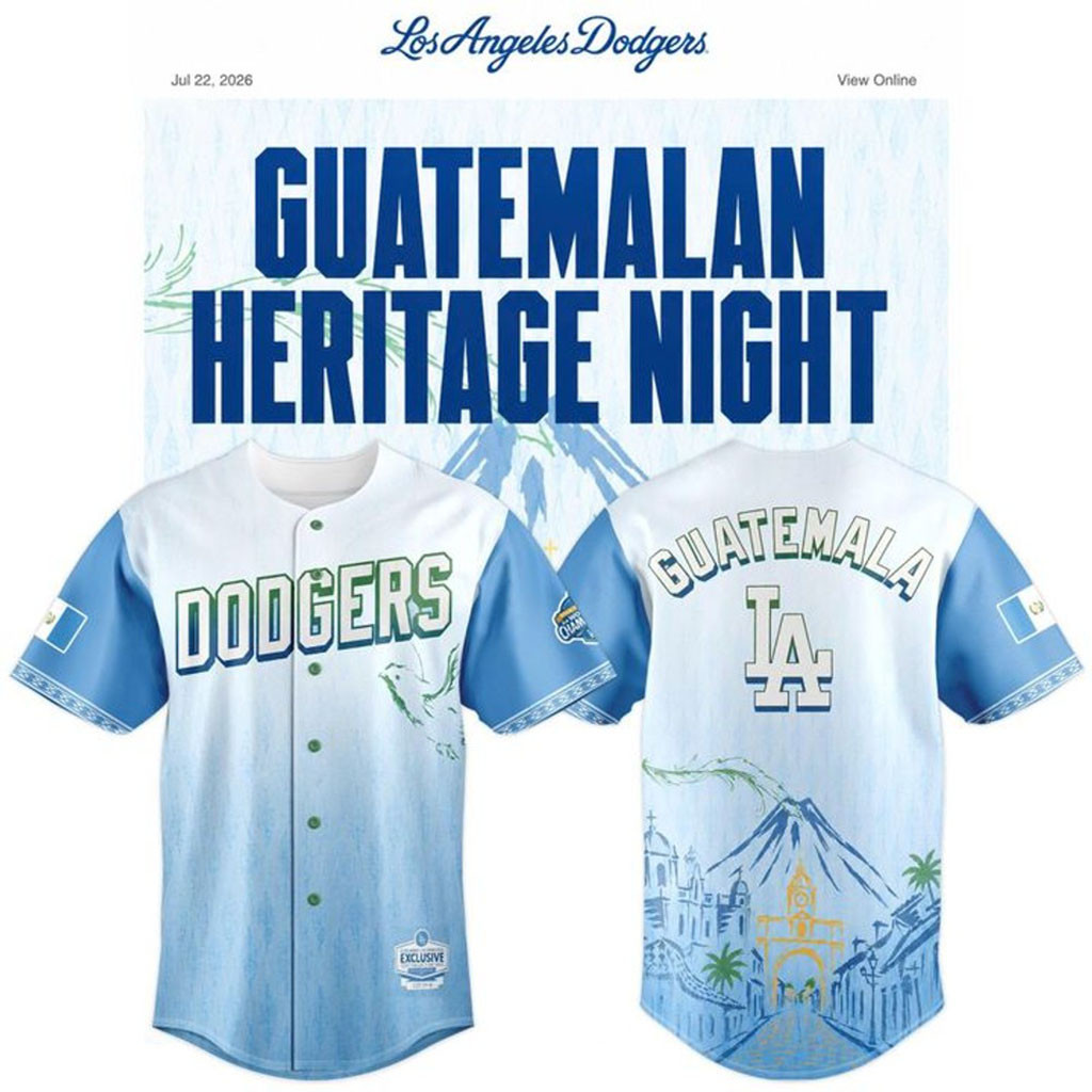 Los Angeles Dodgers X Guatemalan Heritage Night 2026 Baseball Jersey LA Dodgers Merch Fan Gifts - Kdjoy