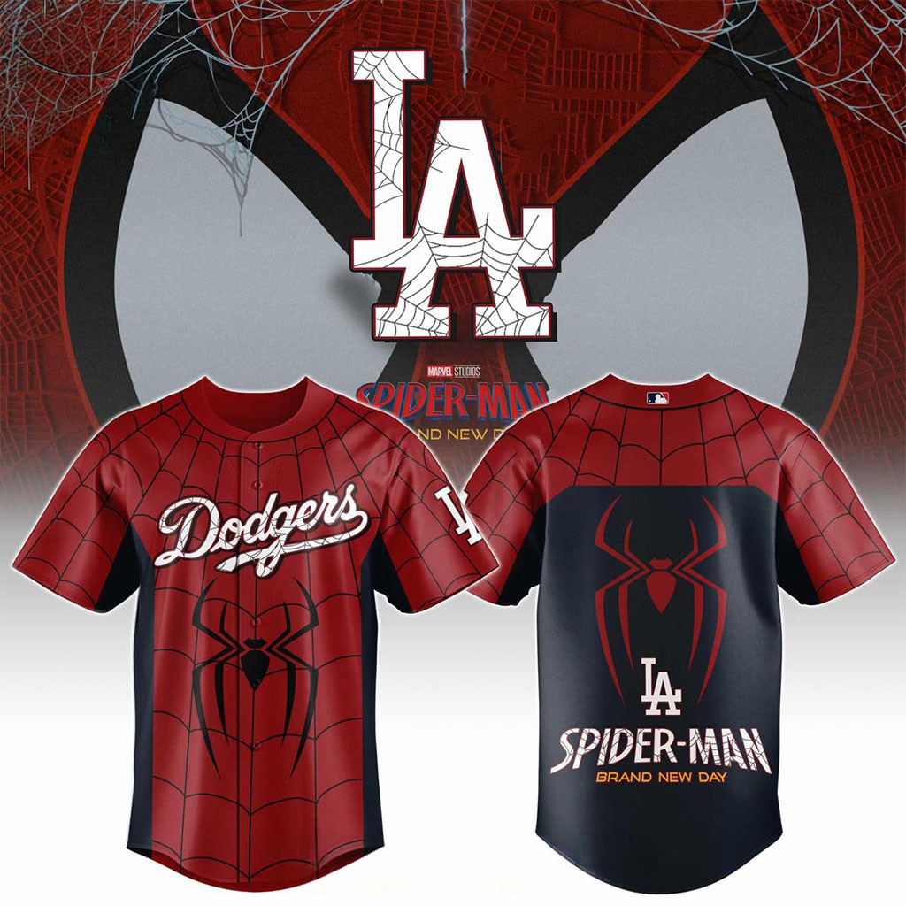 Los Angeles Dodgers X Spider-Man Brand New Day 2026 Theme Game Jersey LA Dodgers Merch Gifts - Kdjoy
