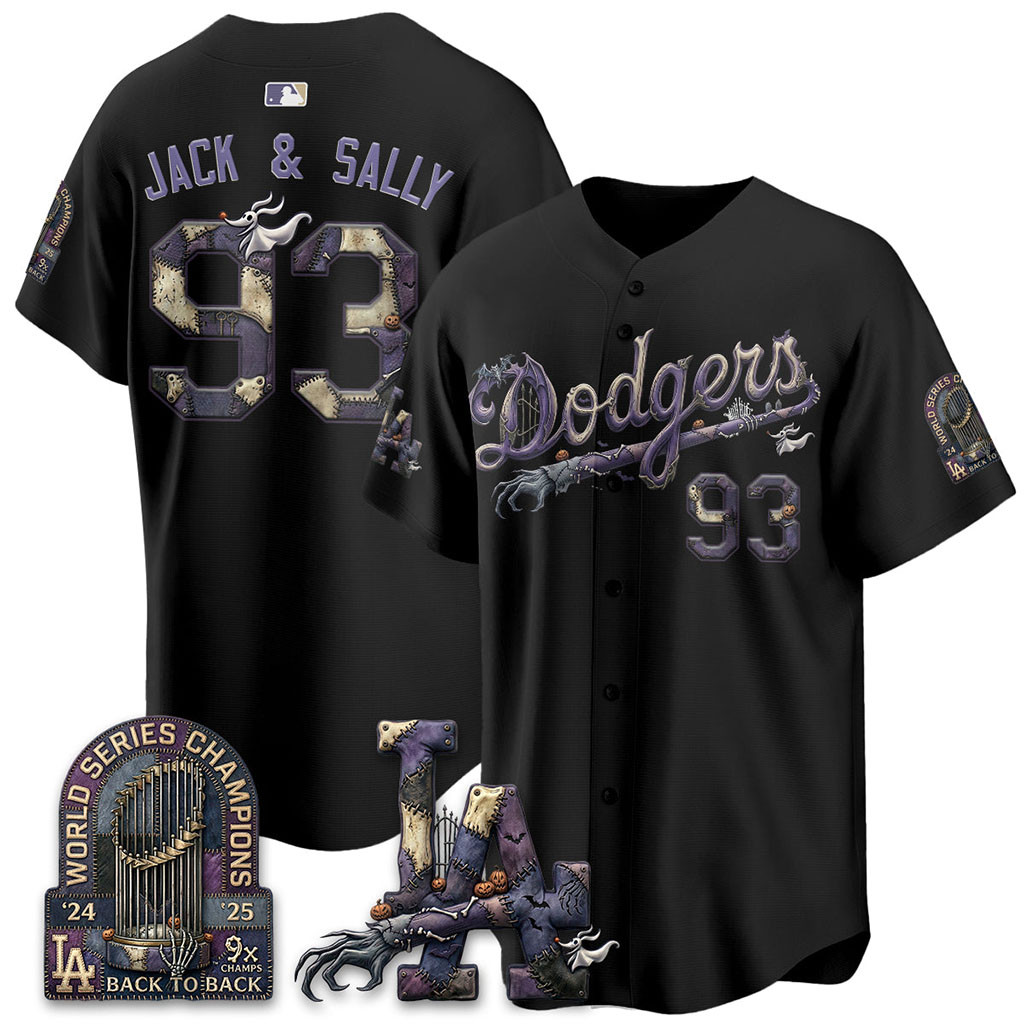 Los Angeles Dodgers X The Nightmare Before Christmas Jersey Dodgers Merch Halloween Gifts - Kdjoy Los Angeles Dodgers X The Nightmare Before Christmas Jersey Dodgers Merch Halloween Gifts - Kdjoy