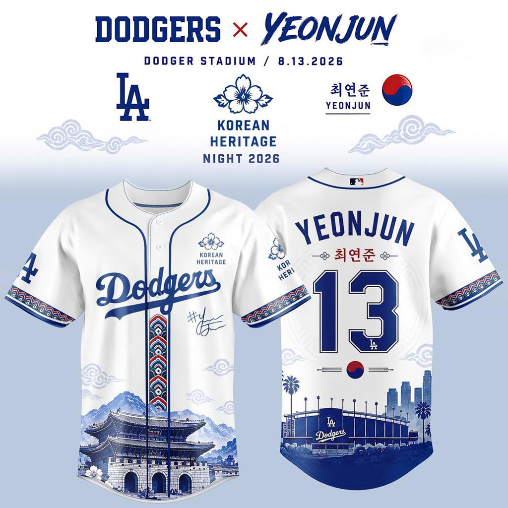 Los Angeles Dodgers X Yeonjun Korean Heritage Night 2026 Baseball Jersey LA Dodgers Merch
