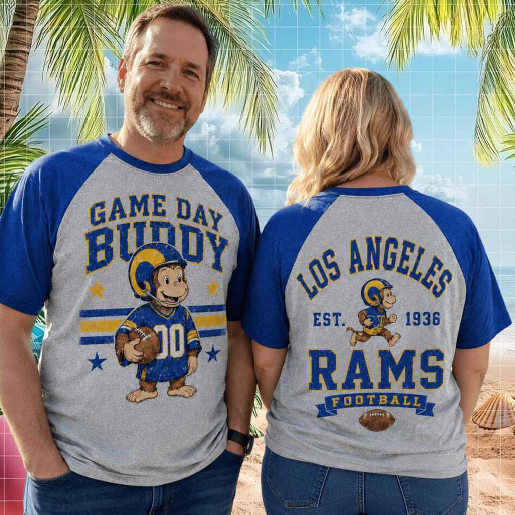 Los Angeles Football Monkey Mascot Game Day Buddy Shirt LA Rams Merch Football Fan Apparel - Kdjoy Los Angeles Football Monkey Mascot Game Day Buddy Shirt LA Rams Merch Football Fan Apparel - Kdjoy