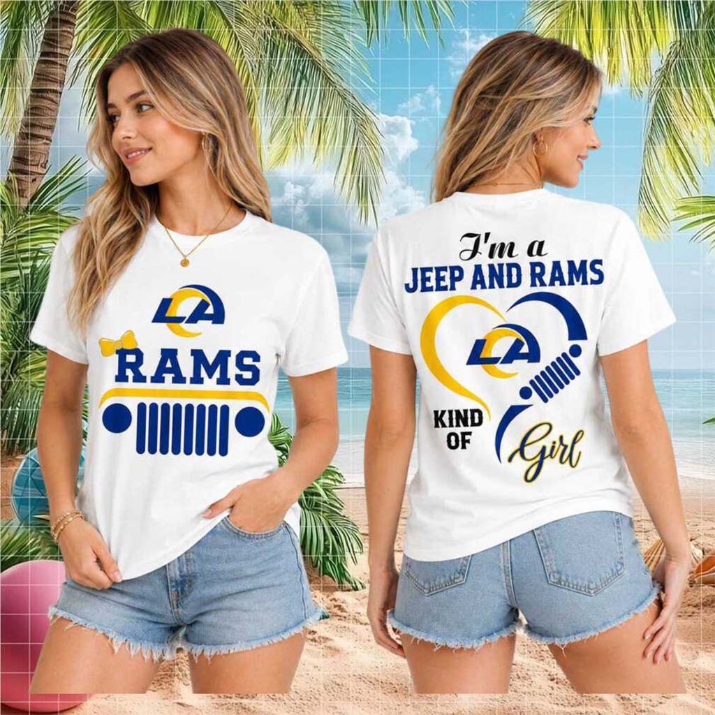 Los Angeles Rams Jeep Heartbeat Kind Of Girl T-Shirt LA Rams Merch Present For Football Lovers - Kdjoy