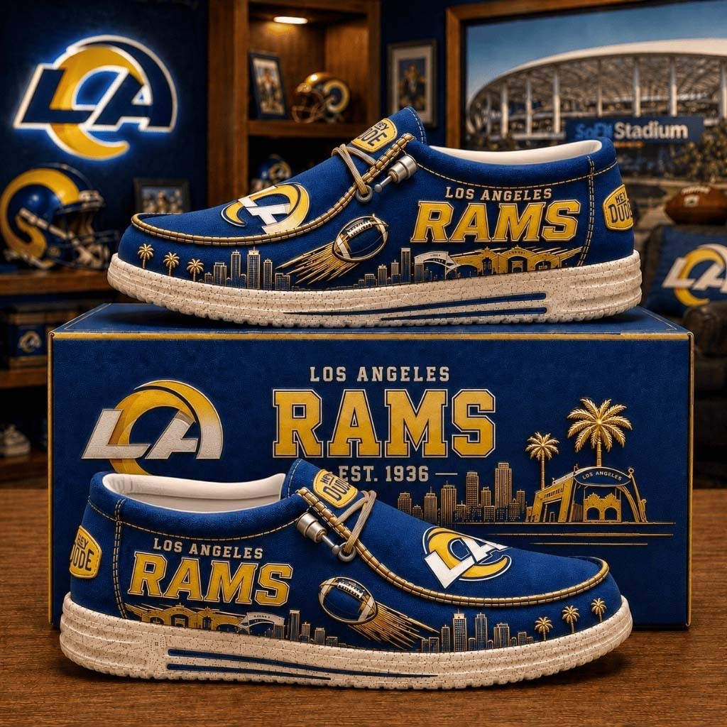 Los Angeles Rams Merch 2026 Skyline City Shoes Game Day Gift For Football Lovers - Kdjoy Los Angeles Rams Merch 2026 Skyline City Shoes Game Day Gift For Football Lovers - Kdjoy