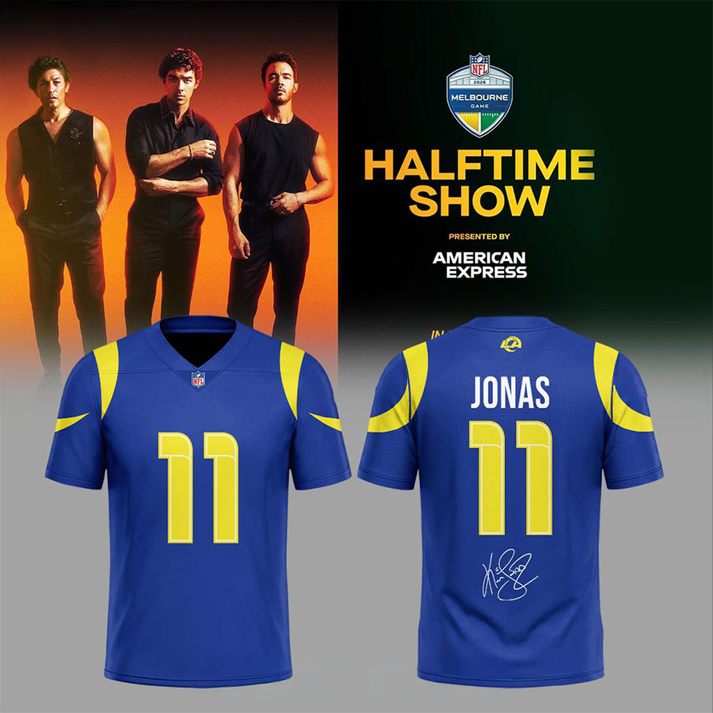 Los Angeles Rams Merch X Jonas Brothers 2026 Halftime Show Football Jersey LA Rams Fans Gifts - Kdjoy