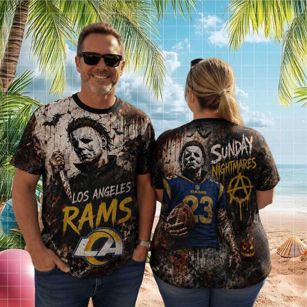Los Angeles Rams Michael Myers Sunday Nightmares Horror Shirt LA Rams Merch Gift For Game Day - Kdjoy
