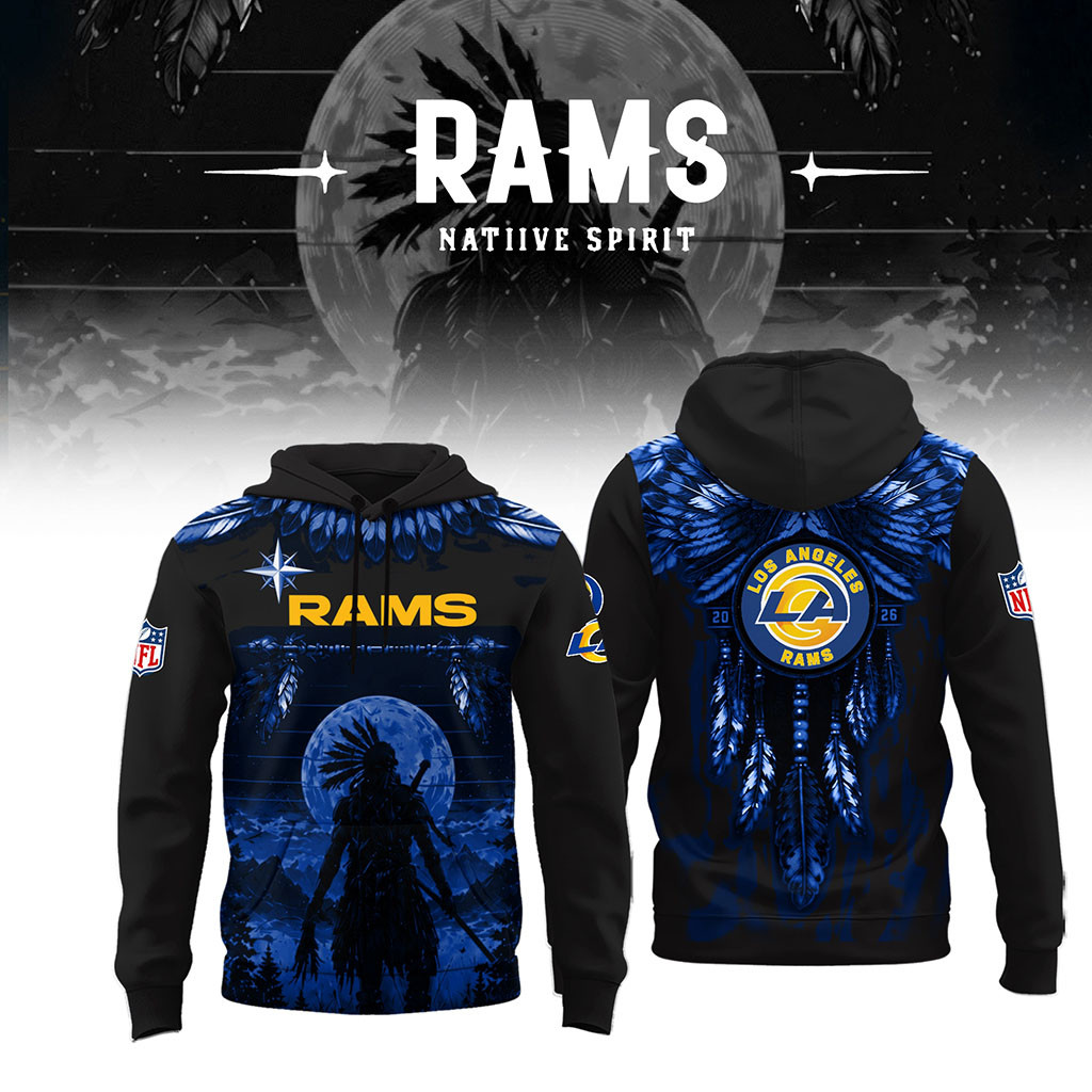 Los Angeles Rams Native Spirit Heritage Hoodie 2026 LA Rams Merch Gift For Football Fans - Kdjoy Los Angeles Rams Native Spirit Heritage Hoodie 2026 LA Rams Merch Gift For Football Fans - Kdjoy