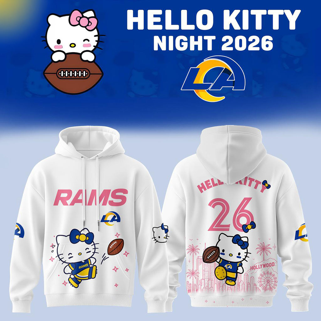 Los Angeles Rams X Hello Kitty Night 2026 Hoodie LA Rams Merch Cute Gifts For Game Day - Kdjoy
