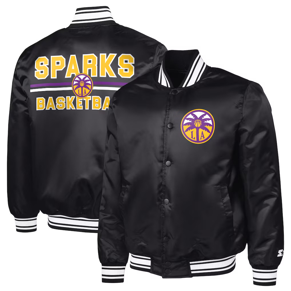 Los Angeles Sparks Merch 2026 Los Angeles Sparks Starter Black Varsity Jacket Gift For Husband - Kdjoy