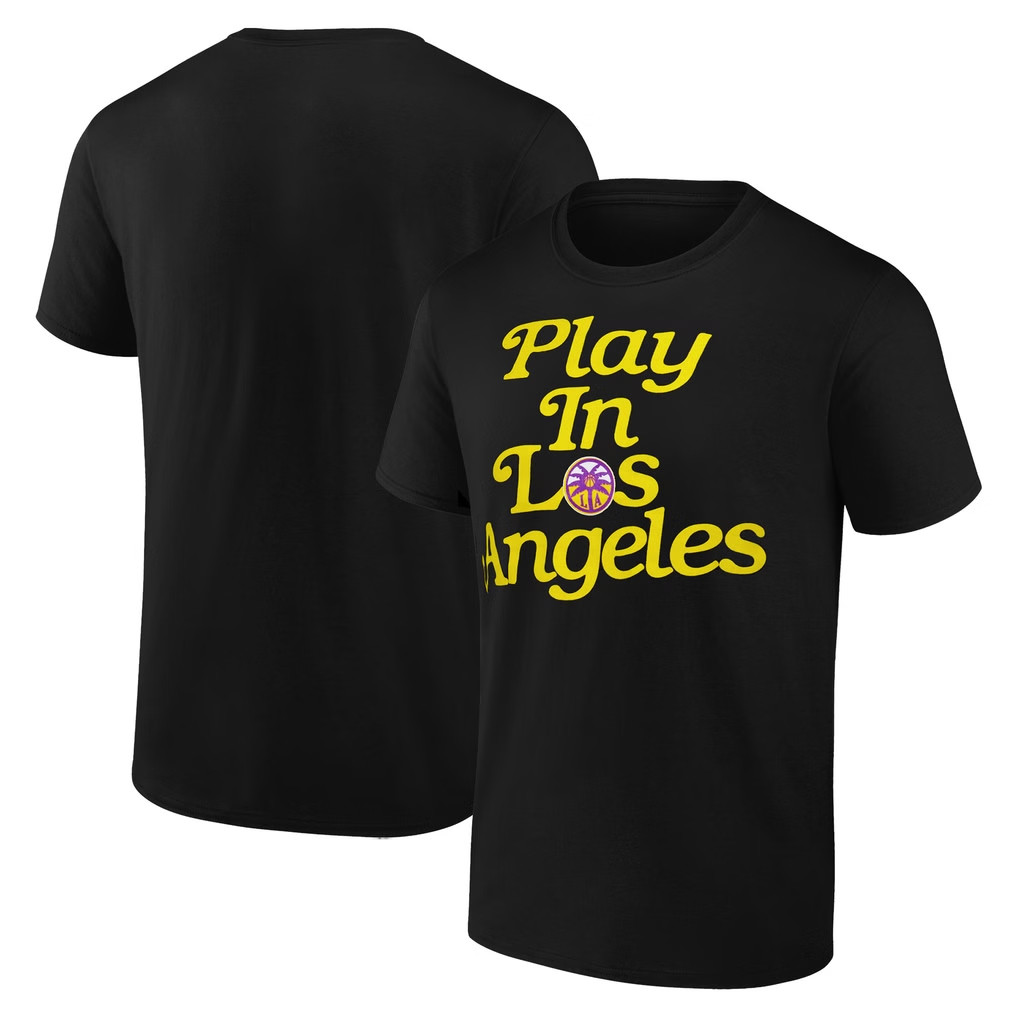 Los Angeles Sparks Merch 2026 Play In Los Angeles T-Shirt Black Cool Gifts For Basketball Fans - Kdjoy