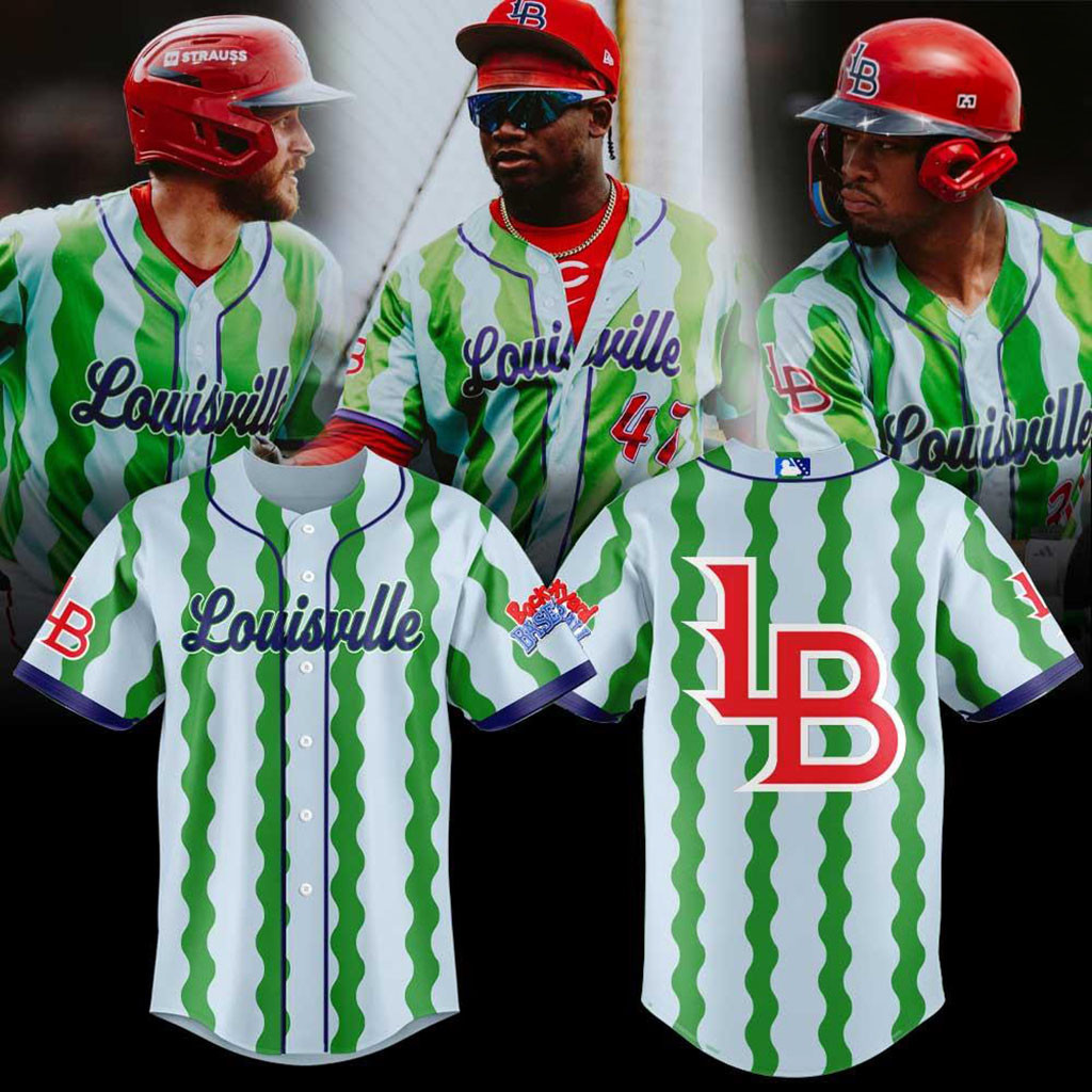 Louisville Bats x Backyard Baseball Melonheads Baseball Jersey Louisville Bats Merch Fan Gear - Kdjoy