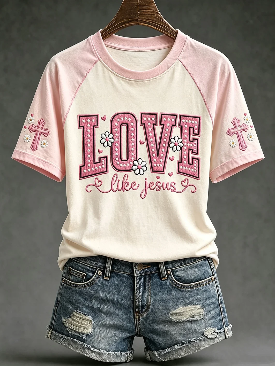 Love Like Jesus T-Shirt Christian Faith Tee Birthday Presents For Women - Kdjoy
