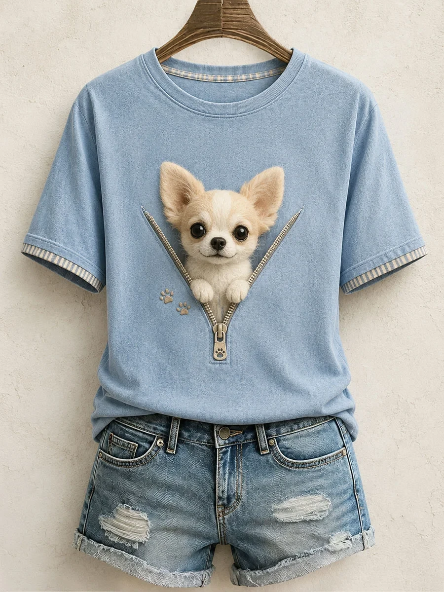 Lovely Chihuahua Felt Art T-Shirt Cute Dog Shirt Best Gift For Chihuahua Lovers - Kdjoy Lovely Chihuahua Felt Art T-Shirt Cute Dog Shirt Best Gift For Chihuahua Lovers - Kdjoy