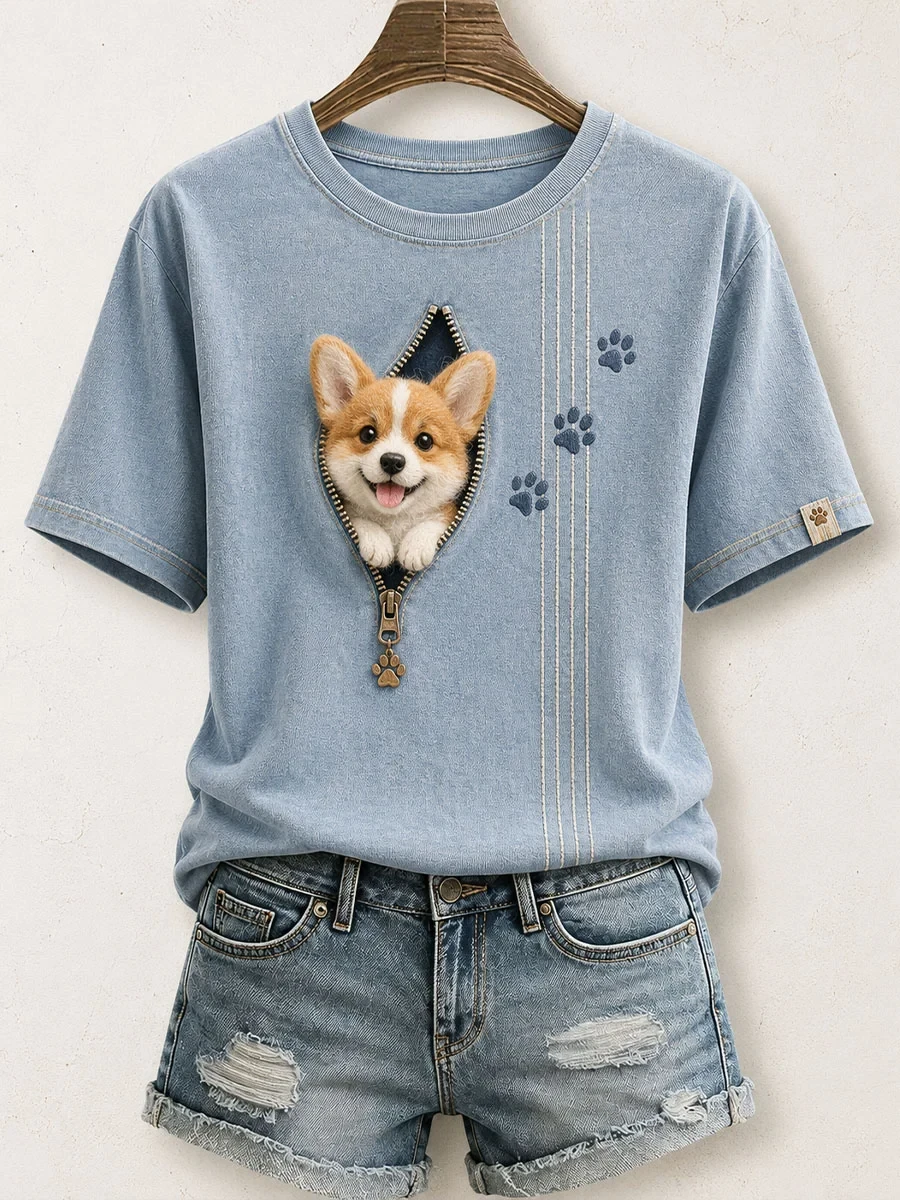 Lovely Corgi Felt Art T-Shirt Adorable Dog Shirt Birthday Gift For Corgi Lovers - Kdjoy Lovely Corgi Felt Art T-Shirt Adorable Dog Shirt Birthday Gift For Corgi Lovers - Kdjoy