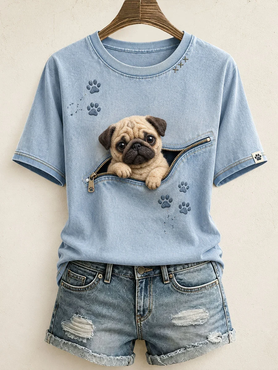 Lovely Pug Felt Art T-Shirt Cute Dog Shirts Gift Ideas For Pug Lovers - Kdjoy Lovely Pug Felt Art T-Shirt Cute Dog Shirts Gift Ideas For Pug Lovers - Kdjoy