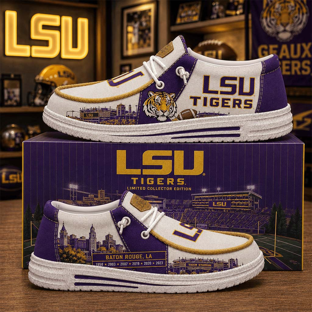 LSU Tigers Shoes 2026 Game Day Shoes LSU Tigers Merch Present For Football Lovers - Kdjoy
