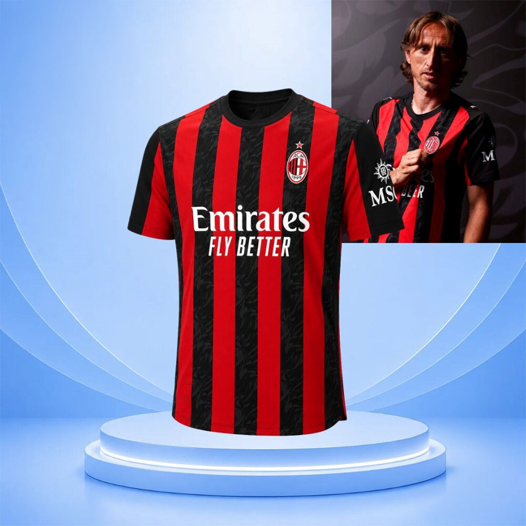 Luka Modric AC Milan 25 26 Home Jersey Shirt Luka Modric Merch Presents For Football Fans - Kdjoy