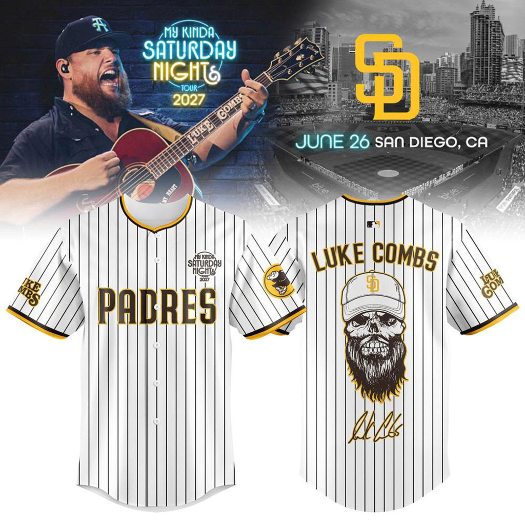 Luke Combs x San Diego Padres My Kinda Saturday Night Tour 2027 Baseball Jersey SD Padres Merch - Kdjoy