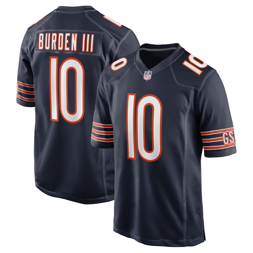 Luther Burden III Jersey Shirt Navy Chicago Bears Merch #10 Team Game Jersey 2026 Gift For Fans - Kdjoy Luther Burden III Jersey Shirt Navy Chicago Bears Merch #10 Team Game Jersey 2026 Gift For Fans - Kdjoy
