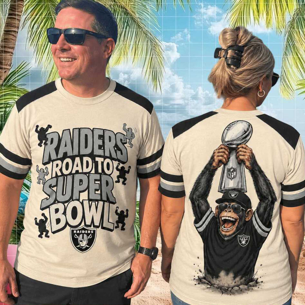 LV Raiders Mascot Road To Super Bowl Shirt Raiders Merch Best Gifts For Football Lovers - Kdjoy LV Raiders Mascot Road To Super Bowl Shirt Raiders Merch Best Gifts For Football Lovers - Kdjoy