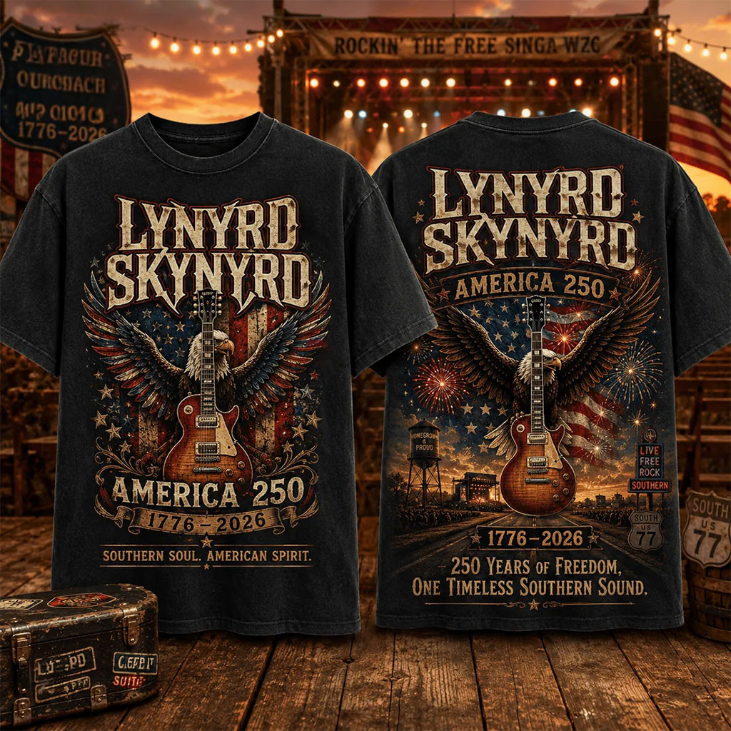 Lynyrd Skynyrd America 250 Eagle Flag T-Shirt One Timeless Southern Sound Shirt Fan Merch - Kdjoy