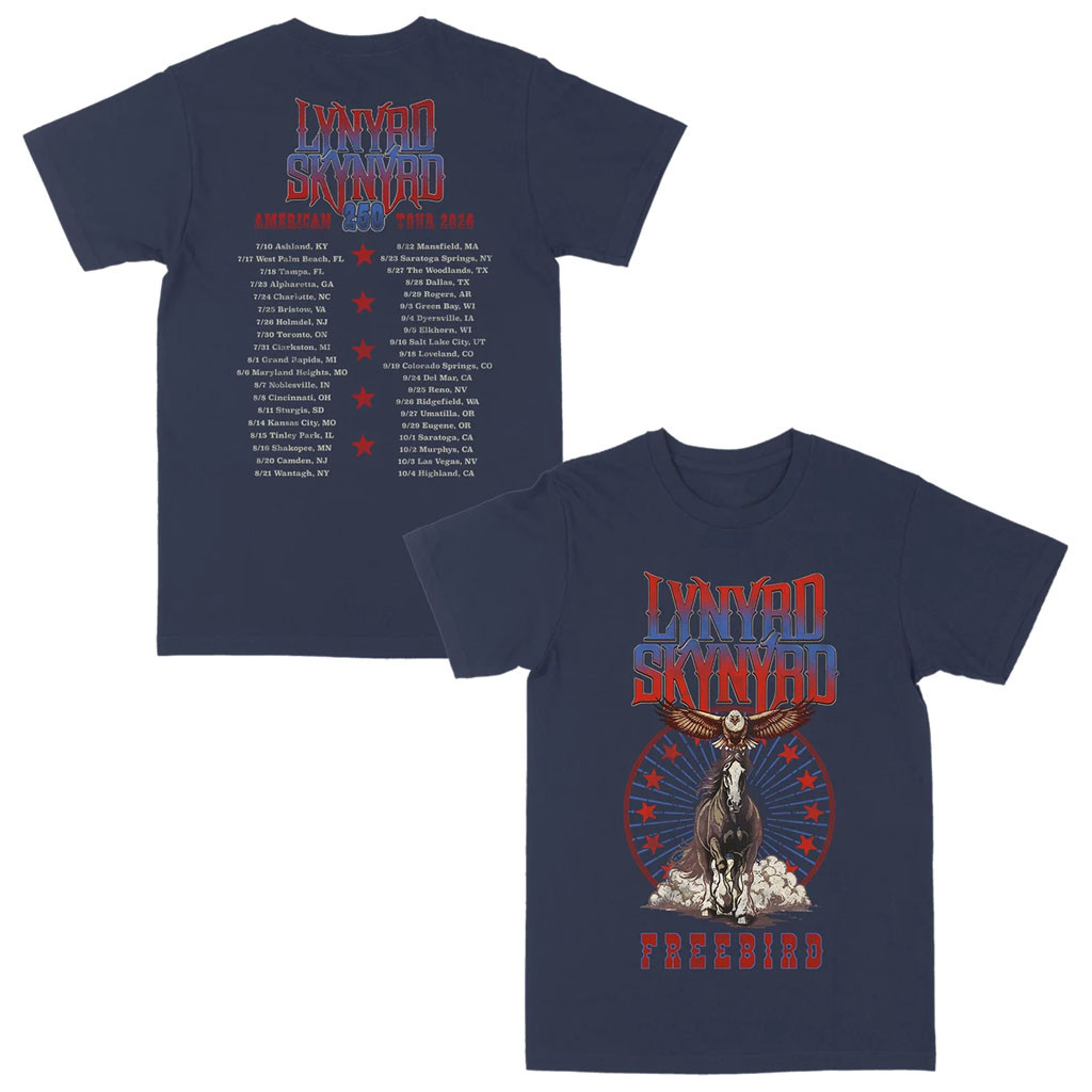 Lynyrd Skynyrd Merch 2026 Clydesdale Eagle Navy Tour T-Shirt American 250 Tour Shirt Fan Gifts - Kdjoy Lynyrd Skynyrd Merch 2026 Clydesdale Eagle Navy Tour T-Shirt American 250 Tour Shirt Fan Gifts - Kdjoy