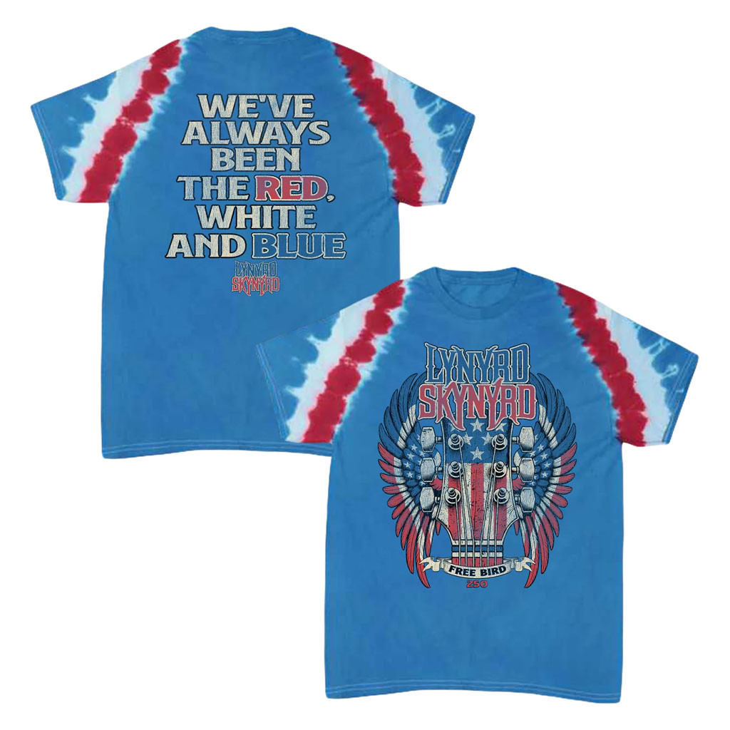 Lynyrd Skynyrd Merch 2026 Red White And Blue 250 Tie Dye T-Shirt Gift For Rock Fans - Kdjoy