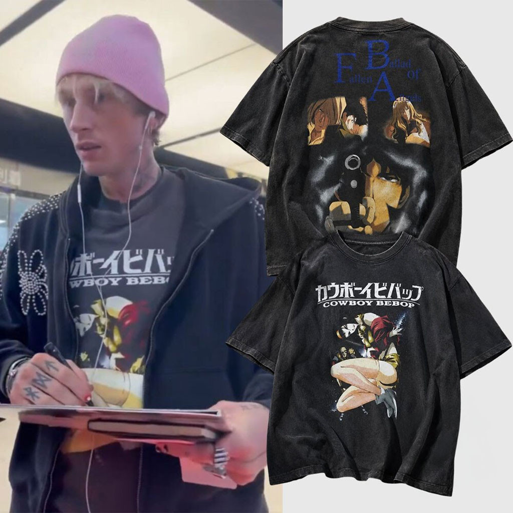 Machine Gun Kelly Cowboy Bebop Faye Valentine Spike Spiegel Shirt Unique Gift For Brothers - Kdjoy Machine Gun Kelly Cowboy Bebop Faye Valentine Spike Spiegel Shirt Unique Gift For Brothers - Kdjoy