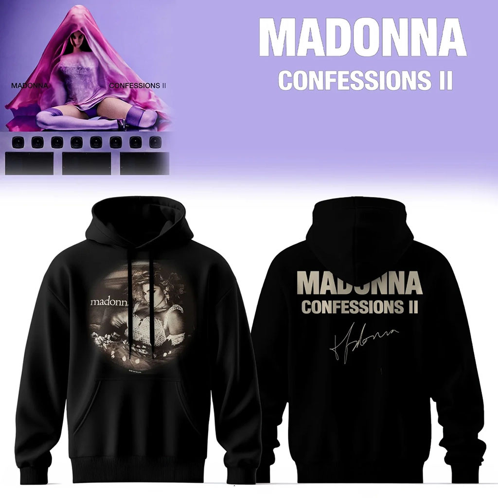 Madonna Confessions II 2026 Signature Hoodie Black Madonna Merch Best Gift for Music Fans - Kdjoy
