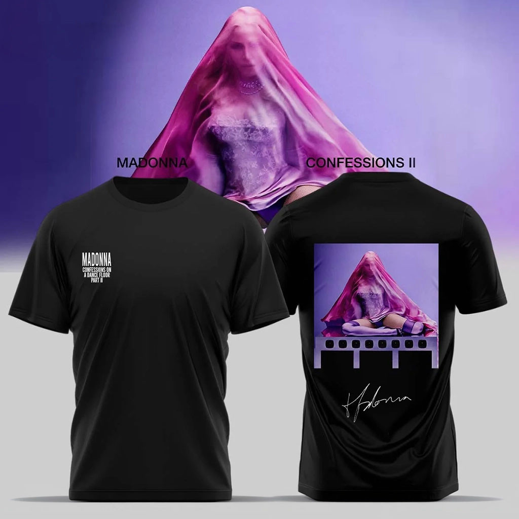 Madonna Confessions II 2026 Signature T-Shirt Black Madonna Merch Cool Gift for Music Lovers - Kdjoy