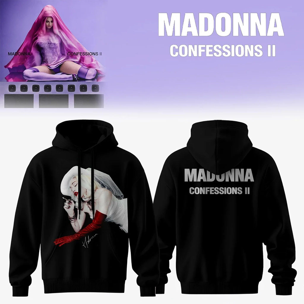 Madonna Confessions II Hoodie Black Madonna Merch Best Gifts For Music Lovers - Kdjoy