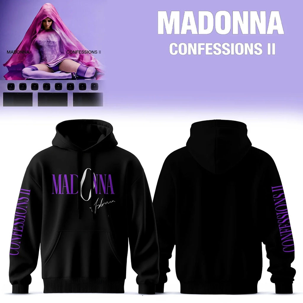 Madonna Confessions II Signature Hoodie Black Madonna Merch 2026 Gift for Music Fans - Kdjoy